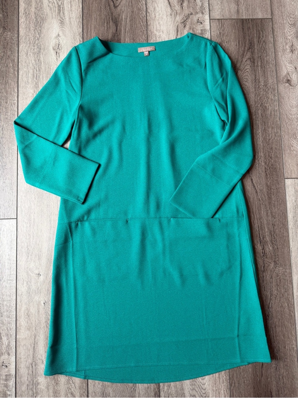 Lilla P Teal Long-Sleeve Sheath Dress